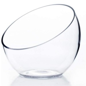 Clear Glass Bowl Glass Slant Cut Bubble Bowl για φρούτα και λαχανικά