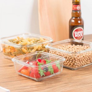 Clear Glass Food Storage Container Glass Mixing Bowl Salad Glass Bowl