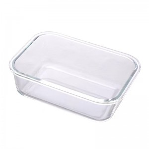 Clear Storage Containers Food Box With Lid Soda-lime glass Bowl