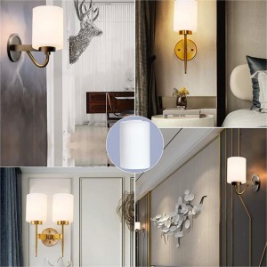 Custom design handblown white glass lamp shade