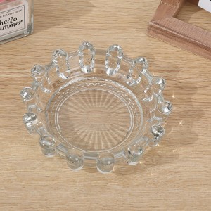 Cendrer de vidre personalitzat a l'engròs de cristall d'alta qualitat per fumar Material de rodones cendrers de vidre