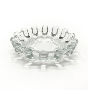 Custom Glass Ashtray Wholesale High Quality Crystal Fimen Roundness Materyèl Glass Sandriye