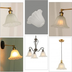 Tampa da lâmpada pendente branca opala personalizada abajur de vidro da lâmpada de parede
