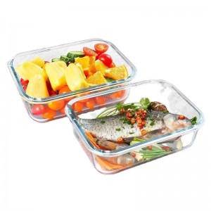 Прилагођавање Правоугаоне стаклене посуде за кухињу стаклене посуде за складиштење хране