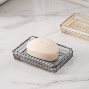 Персонализирана стъклена кутия за сапун Домакинска суета Декорация Прозрачна стъклена чиния