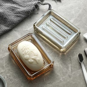 Custom Soap Glass Box Household Vanity Decoration Clear Glass Dish