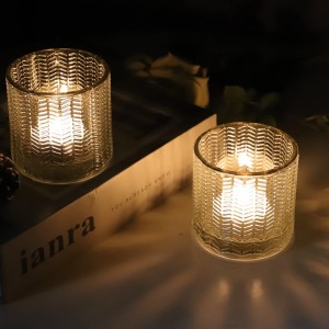 Cylinder tube Soda-lime glass candle jar cylinder Clear Glass Tealight Candle Holders