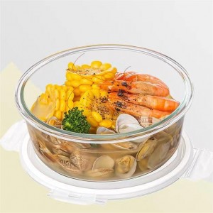 Different capacity clear dishwasher box meal prep kitchen circular containers storage