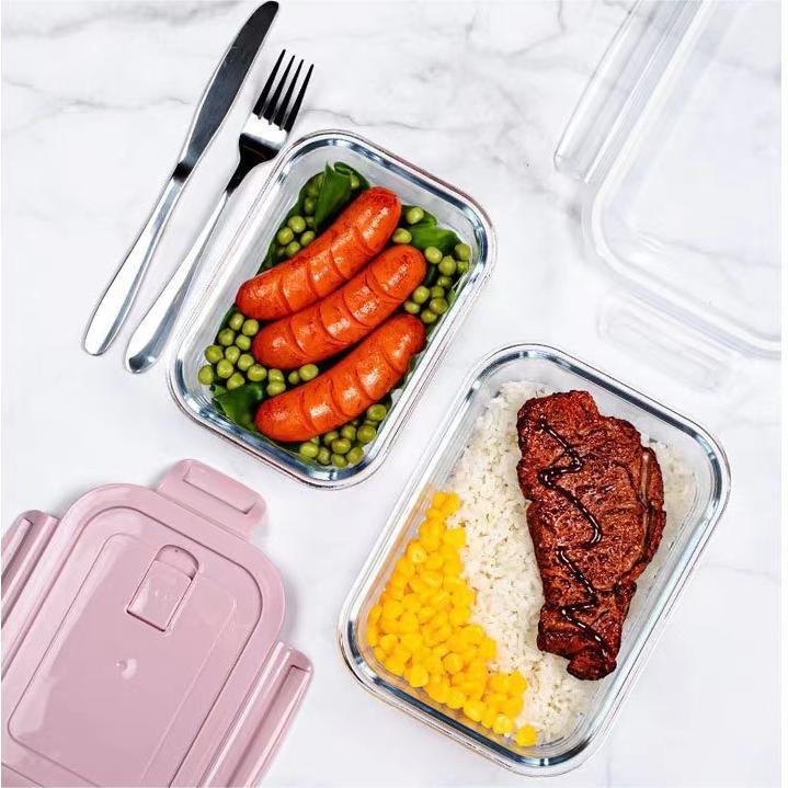 Factory Sale Rectangle Glass Food Prep Containers Glass Storage Container01
