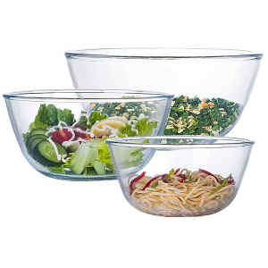 Стаклена чинија Стаклена чинија за салату за печење у кухињи Припрема за послуживање и кување
