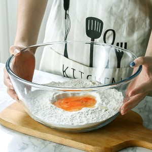Tigela de vidro Salada de vidro para cozinha, cozimento, preparação, serviço de cozinha