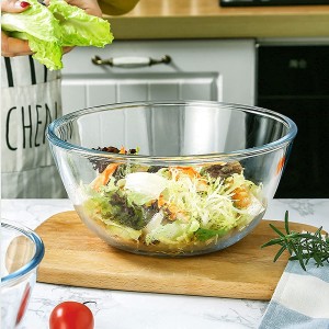 Glass Bowl Glass Salad Bowl for Kitchen Baking Prepping Serving Cooking