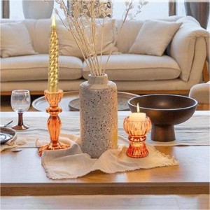 Glass Candle Holders Taper Candlestick Holders Decorative Candle Stand Tables Centerpieces Decor