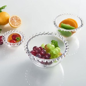 샐러드 과일을 제공하기 위한 투명 유리 그릇 유리 과일 그릇