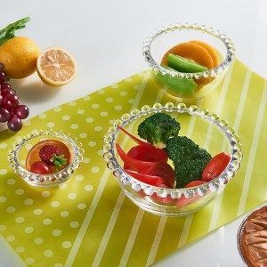 Clear Glass kasa Glass Fruit Bowl ji bo Xizmetkirina Fruit Salad