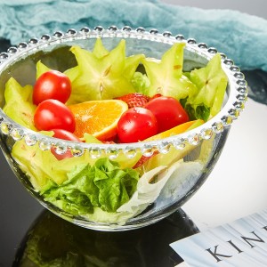 Miska z číreho skla Sklenená misa na ovocie na servírovanie šalátového ovocia