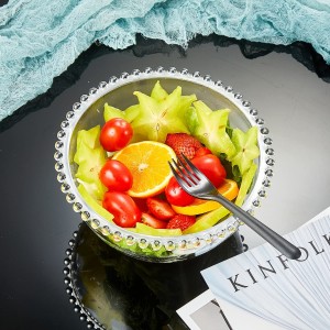 Miska z čirého skla Skleněná miska na ovoce pro podávání salátů