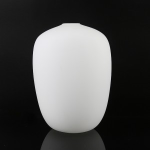 Custom handmade blown opal white lantern shape table lamp base lamp shade and cover