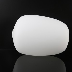 Abajur de mesa em forma de lanterna branca de opala soprada feita à mão personalizada, abajur e tampa