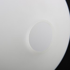 Ndarja dhe mbulesa e bazës së llambës së tavolinës në formë fanar të bardhë opal me fryrje të punuar me dorë