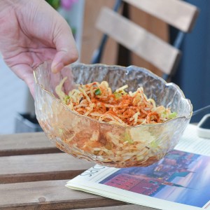 Powlen Gwydr Frosted Phnom Penh Bowls Salad Gwydr Ar gyfer salad