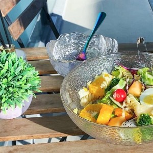 Frosted Phnom Penh Glass Bowls Glass Salad Bowls Për sallatë