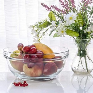 Heat resistant kitchenware microwave safe clear round soda-lime glass