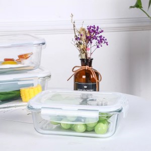 Soda-lime glês fan hege kwaliteit Rjochthoekige Glass Baking Dish Food Storage Containers