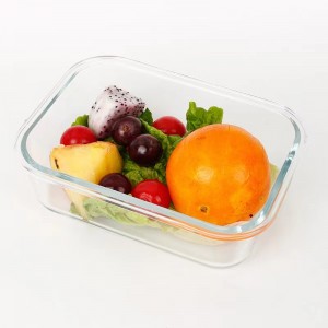 Kualitas tinggi Soda-kapur kaca Persegi Panjang Kaca Baking Dish Wadah Penyimpanan Makanan