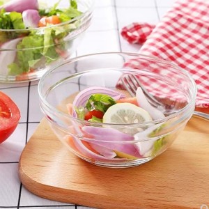 उच्च दर्जाचे फळ सॅलड स्वच्छ मायक्रोवेव्ह अन्नासाठी सोडा-चुना काचेच्या वाट्या