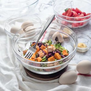 Visokokvalitetne prozirne staklene zdjele za hranu za mikrovalnu pećnicu za voćnu salatu
