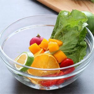 High quality fruit salad clear microwave Soda-lime glass bowls for food