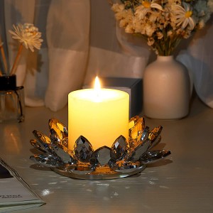 Горячие продажи пустые стеклянные премиальные подсвечники с цветком лотоса для свечного воска