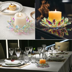 Hot Sale Empty Glass Premium Lotus lipalesa Candle Holders Bakeng sa Kerese boka