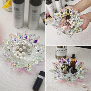 मोमबत्ती मोम के लिए गर्म बिक्री खाली ग्लास प्रीमियम कमल फूल मोमबत्ती धारक