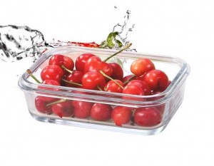 Duże prostokątne pojemniki szklane do przechowywania żywności. Pudełka do przechowywania