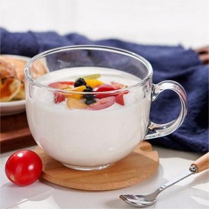 Household Glass Water Cup Milk Cup Lovely Breakfast Cup Transparent glass mug