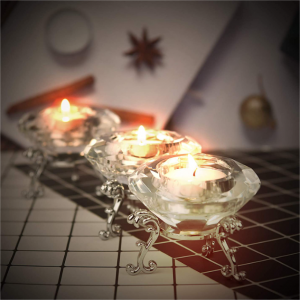 Luksuzni prozirni prazni stakleni kristalni svijećnjaci u obliku dijamanta