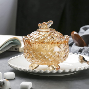 Tarro de cristal clásico colorido de lujo del candelero para la fabricación de velas decoración del hogar