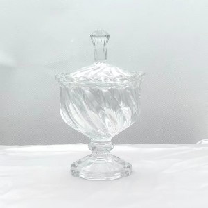 Moderne Klassike Christmas Footed Bril Clear Glass Tealight Candle Holders mei dekorative deksels