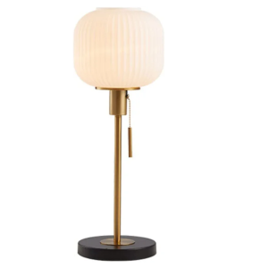 Neckless top opening frosted opal glass lamp