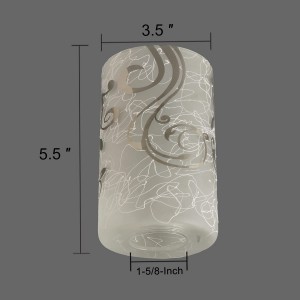 Opāls balts cilindrisks piekarināms stikla lampas pārsegs ar cilindra formas opalīna abažūru