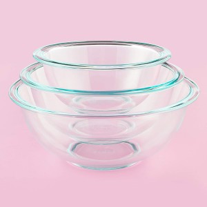 Круглая прозрачная стеклянная чаша Стеклянная салатница для фруктов, овощей и фруктов