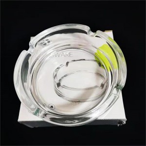 Round Glass Ashtray para sa Sigarilyo Portable Dekorasyon Modern Ashtray