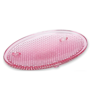 Round Glass Soap Dish Bar Soap Sponge Holder for Bathroom Shower Countertop