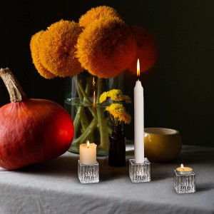 Small Glass Candlestick taper Candle Holders