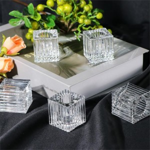 Small Glass Candlestick taper Candle Holders
