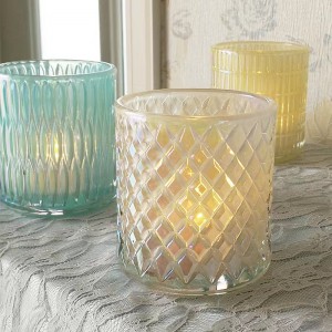 ဖောက်ထွင်းမြင်ရသော Candlestick Cup Candle Jar Glass Tealight Candle Holders