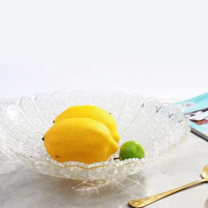 Wholesale Cutlery Salad French Fries Dessert Waffle Egg Waffle Clear Ceramic Bowl Glass Dish