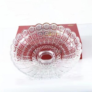 Wholesale Cutlery Salad French Fries Dessert Waffle Egg Waffle Clear Ceramic Bowl Glass Dish